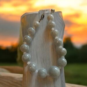 Rainbow Moonstone White Labradorite Bracelet with Lustrous Sheen